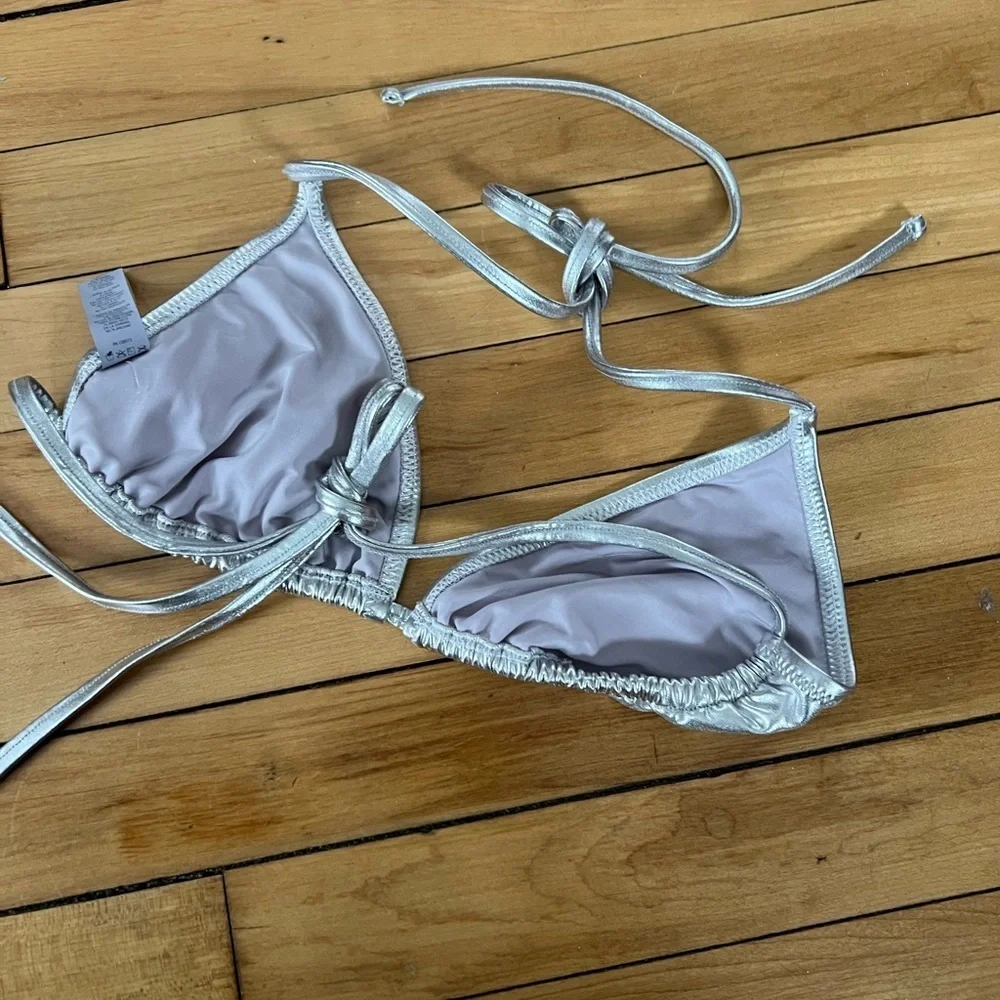 Skims silver metallic bikini‎ set
